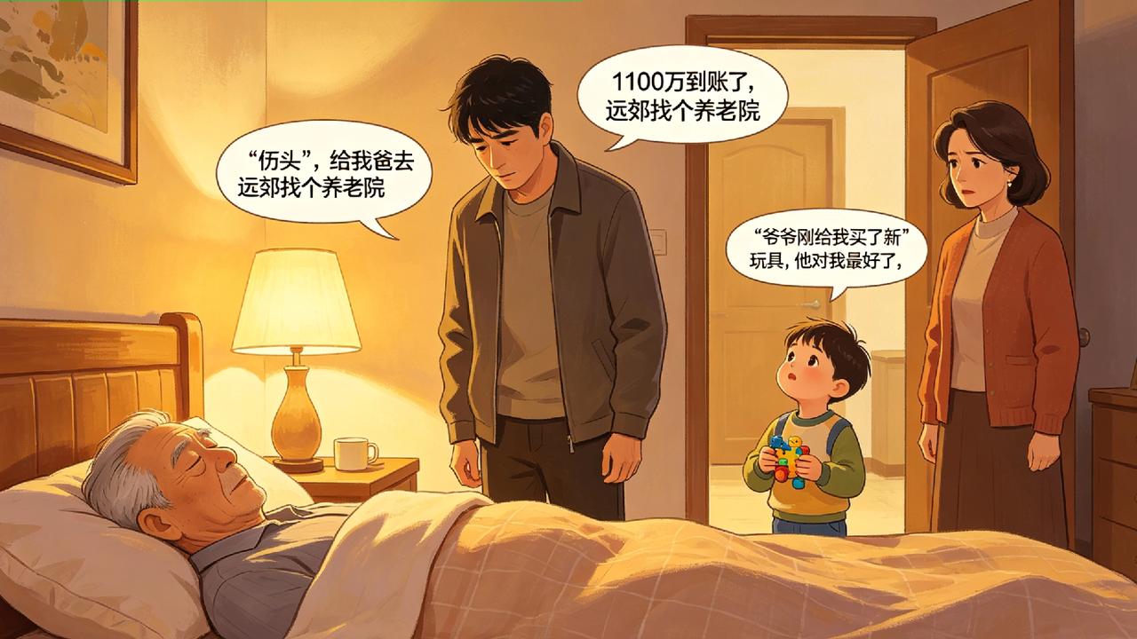 我卖掉上海的房子住进儿子家，儿子以为我睡沉了，对儿媳说：1100万到账了，给我爸