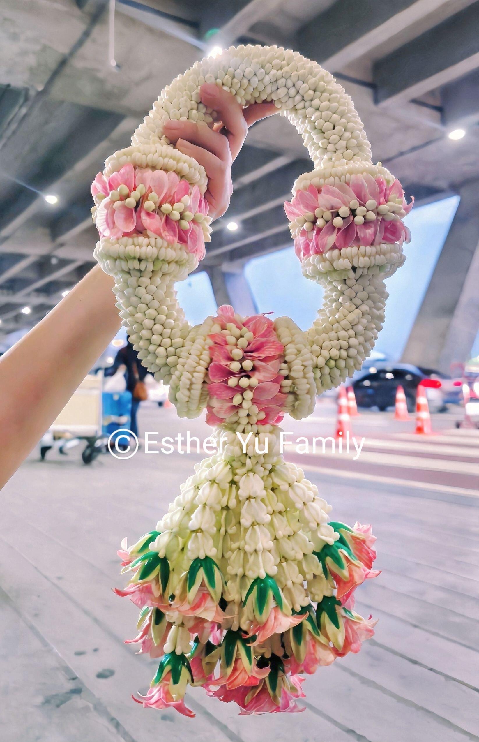 泰国鱼丝给虞书欣手工串制的花环好漂亮好用心！​​​