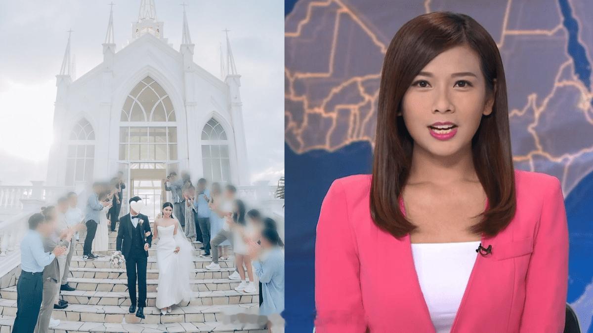 前TVB新闻女神梁凯宁冲绳教堂举行浪漫婚礼嫁爱情长跑大学同学甜蜜激吻闪盲网民