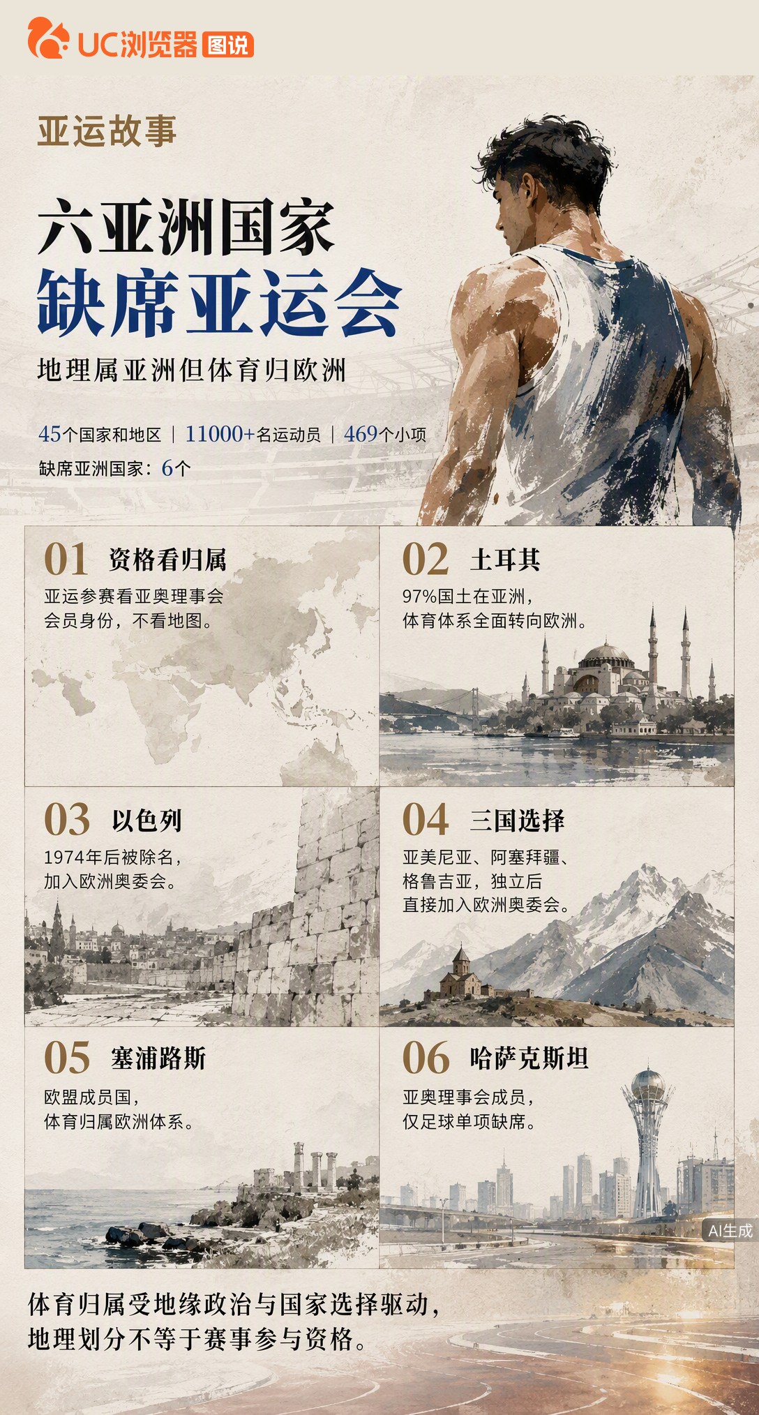 明明地处亚洲，土耳其等6国却缺席名古屋亚运。参赛资格看亚奥理事会会籍而非地图，以色列被除名、高加索三