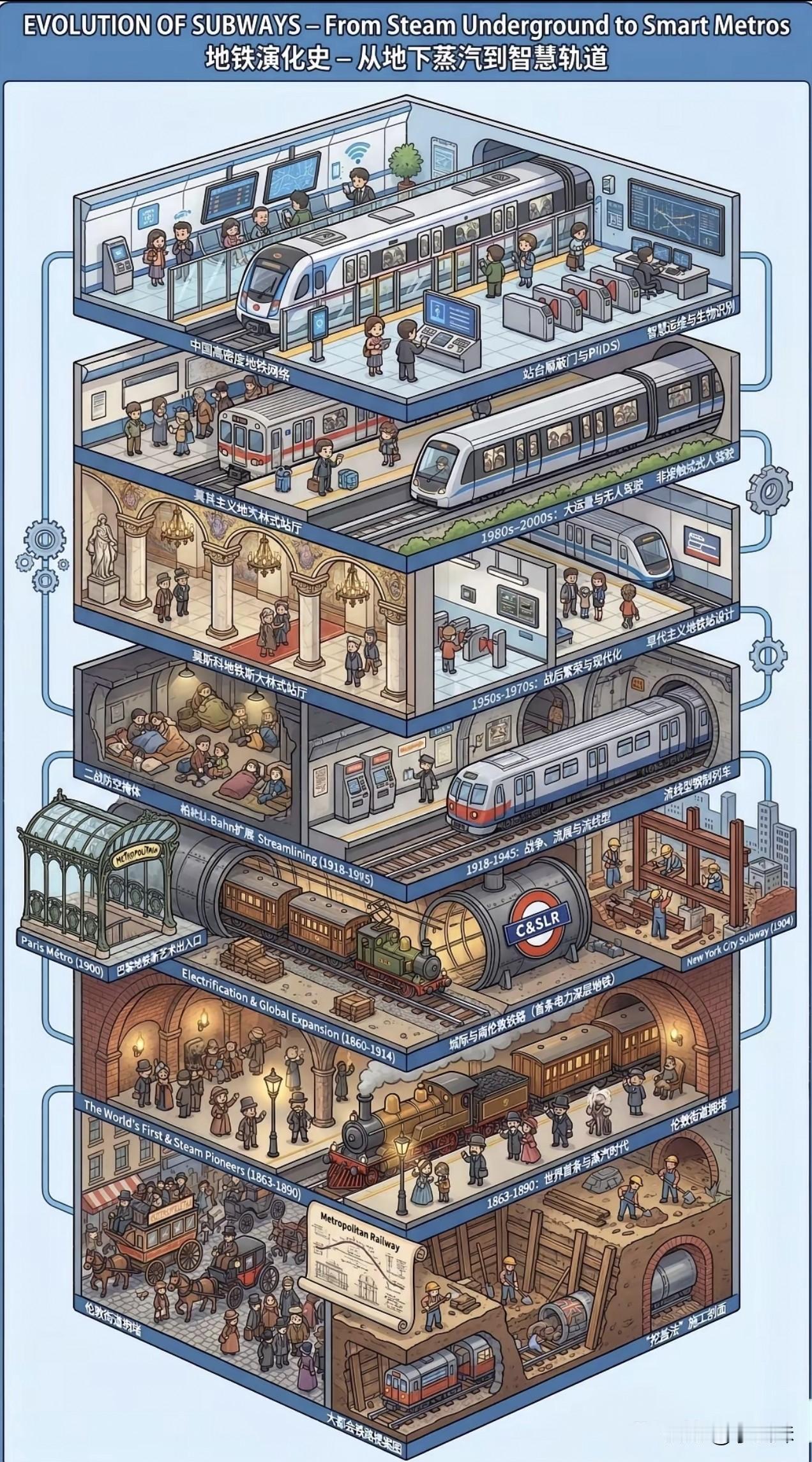 原来1863年就有地铁了呀