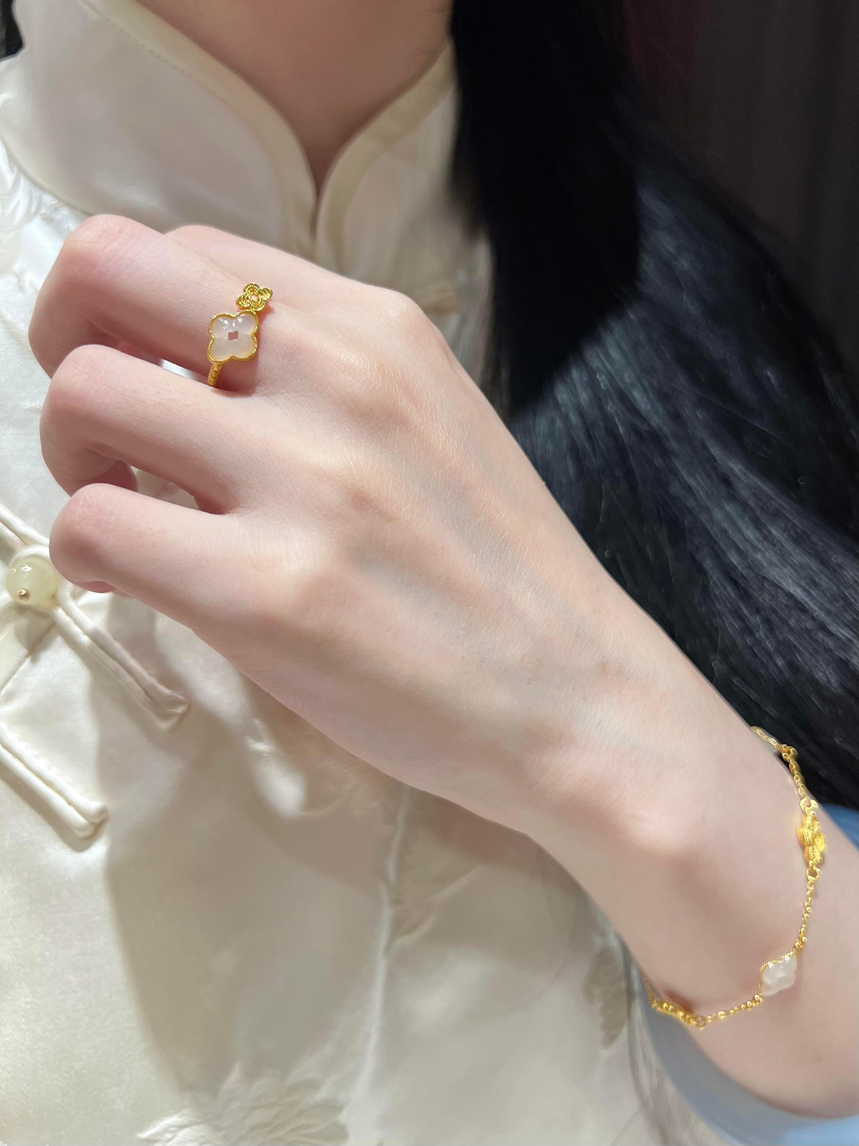 时尚配饰✨金镶玉果然耐看手链+戒指初遇惊艳人生首套金镶玉首饰，美到让人惊叹