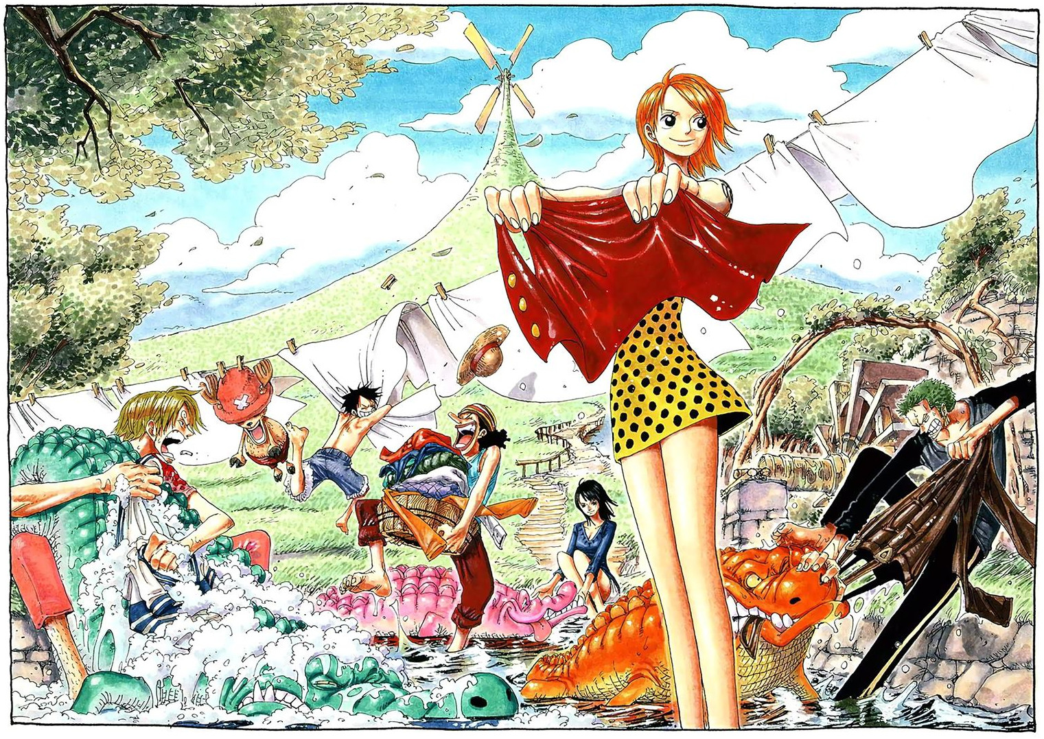 海贼王海贼王每次洗衣服大会的时候山治都被路飞气死了