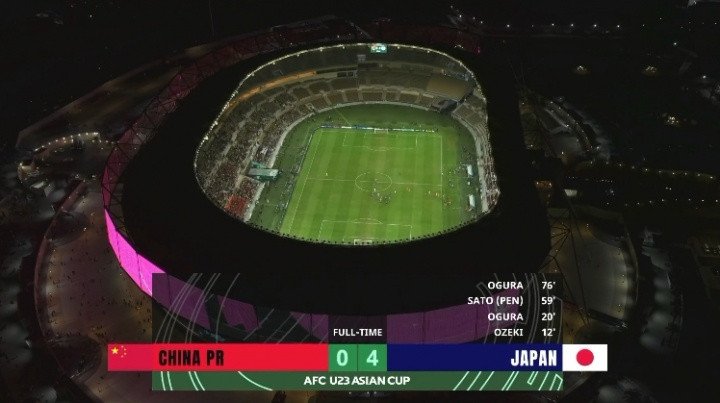 还有差距! 中国队0-4日本创U23亚洲杯决赛最大比分, 此前最多2-0