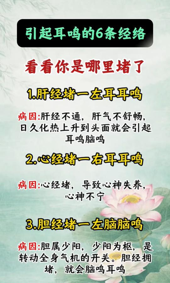 耳鸣脑鸣，多是经络堵了！6条经络对应不同耳鸣位置，对照自查