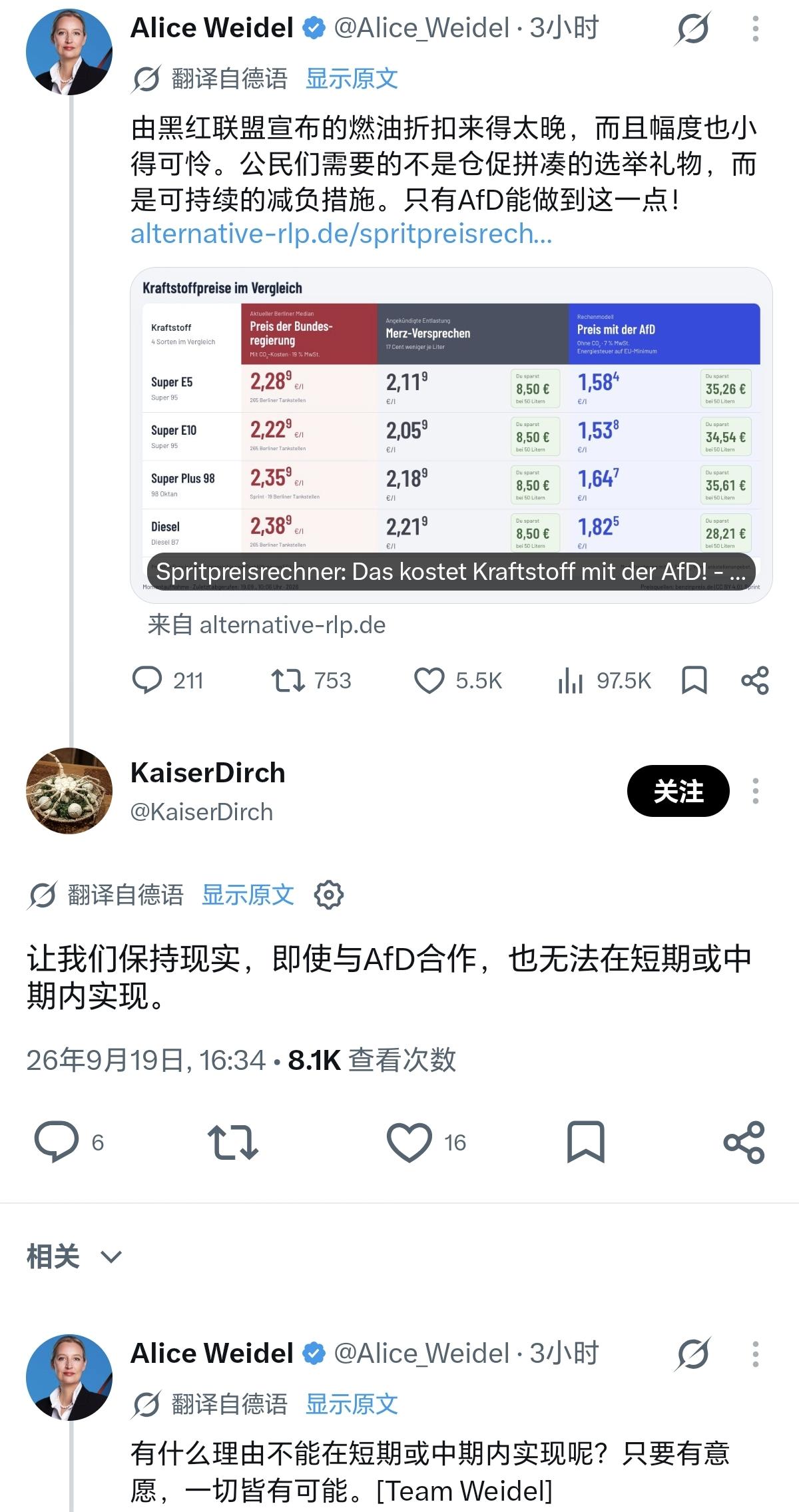 魏德尔的回答，果然很魏德尔！有建制派选民质疑她的方案：凭什么中短期内能实现？