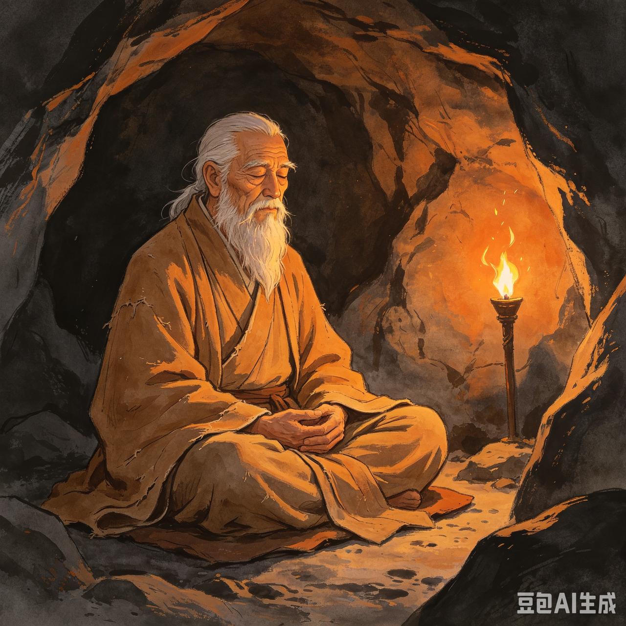 攸州宝相寺后面有一座陡崖，崖𤩹上有一个大山洞，曾经有一个修士在家此隐居，人称“