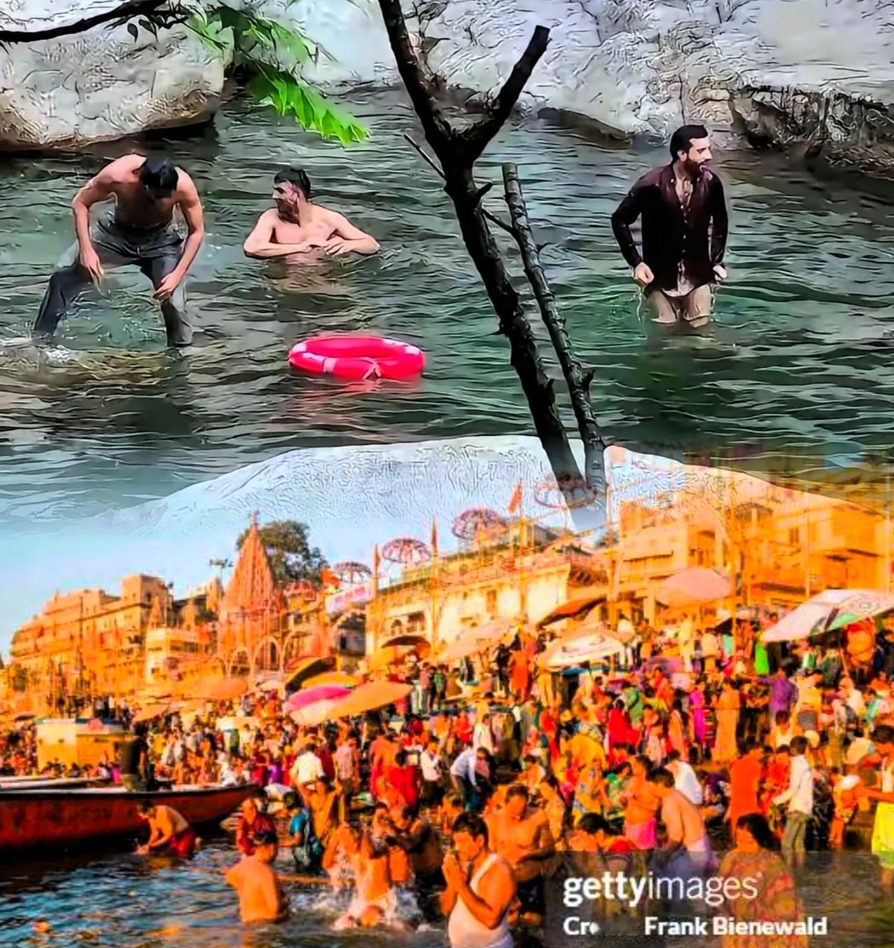 近日，庐山风景区工作人员在巡查时发现几位印度人在庐山一处山溪里洗澡，匆忙赶到时，