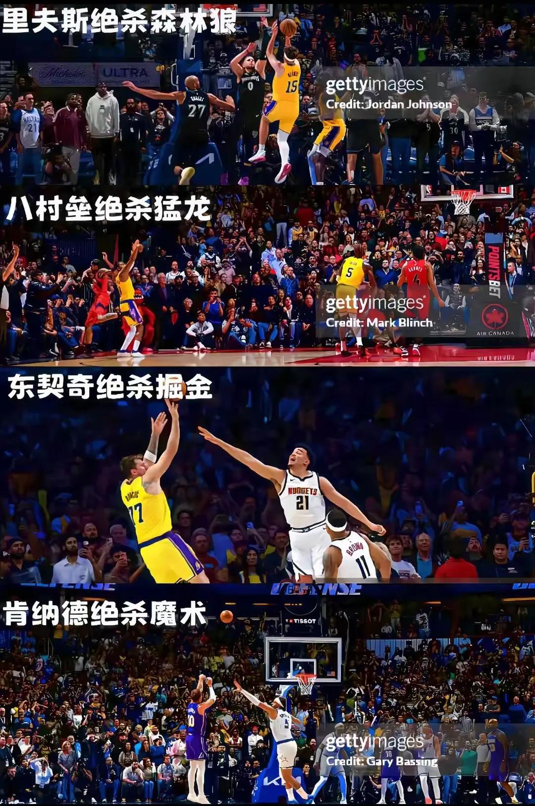 湖人本赛季共有4次绝杀，每次都跟詹姆斯有关系：1，里夫斯绝杀森林狼，这场比赛东