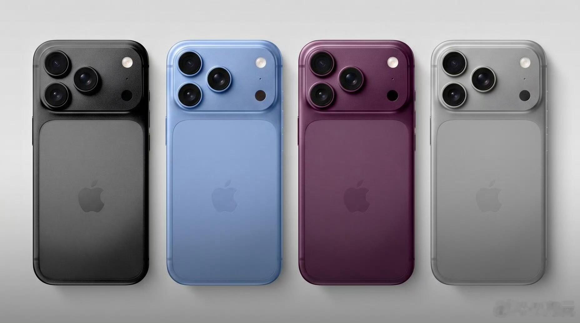 苹果iPhone18Pro配色，别的不说，这个渲染图的色差也有点太大了吧，单论