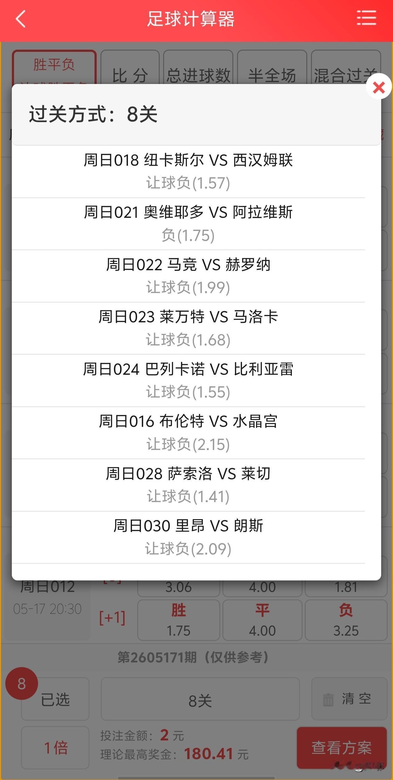 今晚有酒局，只能目测，八场方向和八场高回报，有不同意见请留下你的想法。