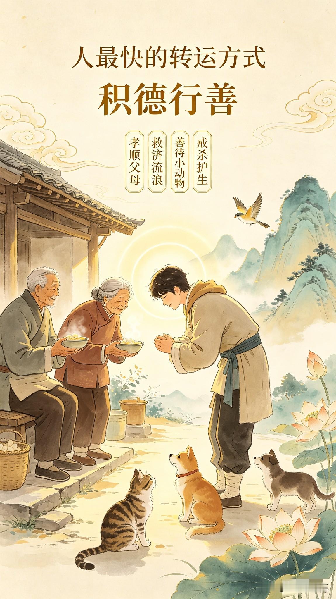 人最快的转运方式：积德行善老祖宗有言：命由己造，福自己求。人这一生，