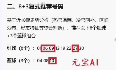 人机对决再揭新局，双色球第26008期号码揭晓：红球06、09、16、27、31