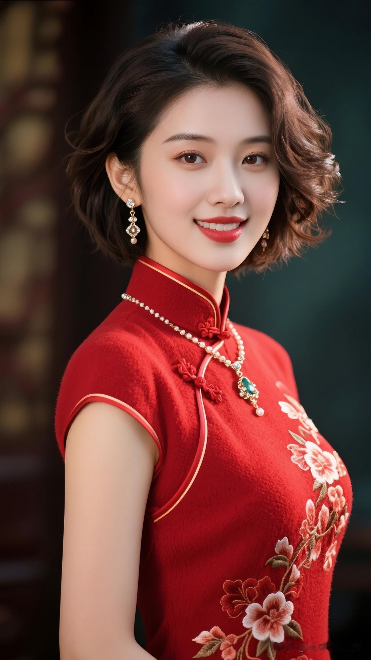 优雅红衣旗袍美人，惊艳的东方韵味！🌸✨谁是最美旗袍代言人