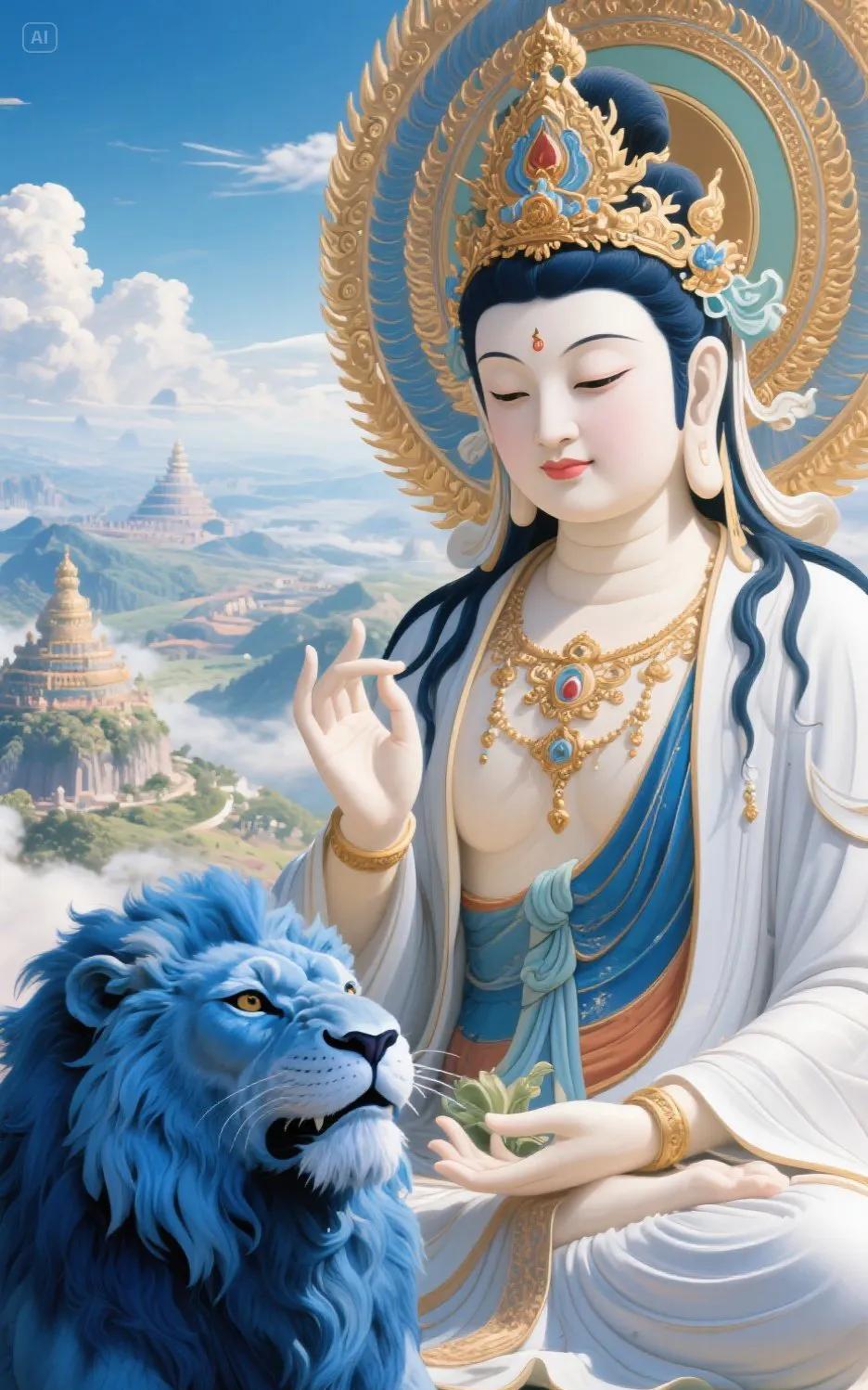 五台山巅的智慧明灯：揭秘文殊菩萨的传奇与修行启示一、智慧化身：佛门