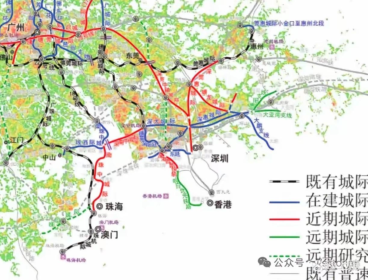 粤大湾区城际铁路规划迎重大调整：新线布局与运营边界明晰近期，大湾区城际铁路网