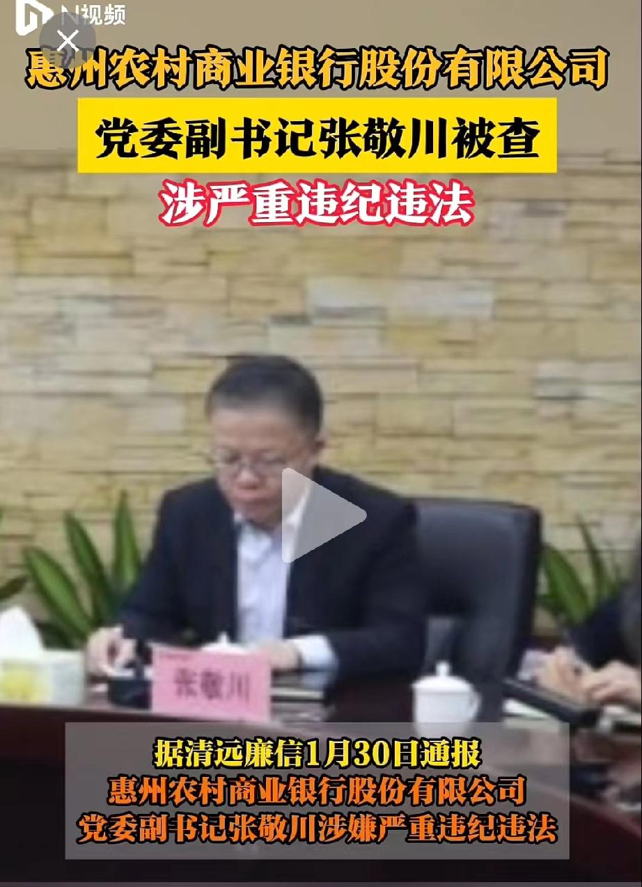 惠州农商行的张敬川，今天彻底栽了。这个张敬川也不简单，他1972年7月出生于广