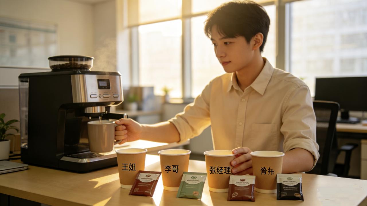 实习生小刘每天第一个到公司，给全组泡咖啡，连纸杯都按个人喜好写好名字。月底转正答