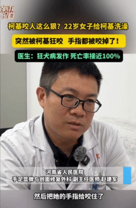 “这是真吓人！”河南郑州，一22岁女子在宠物店给柯基洗澡时，柯基突然朝女子发起攻