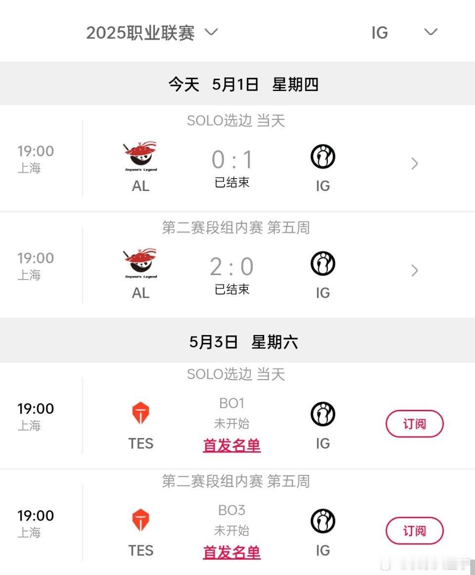下集预告：5月3日IG对战TES[晕][晕][晕]iG0比21al零封igi