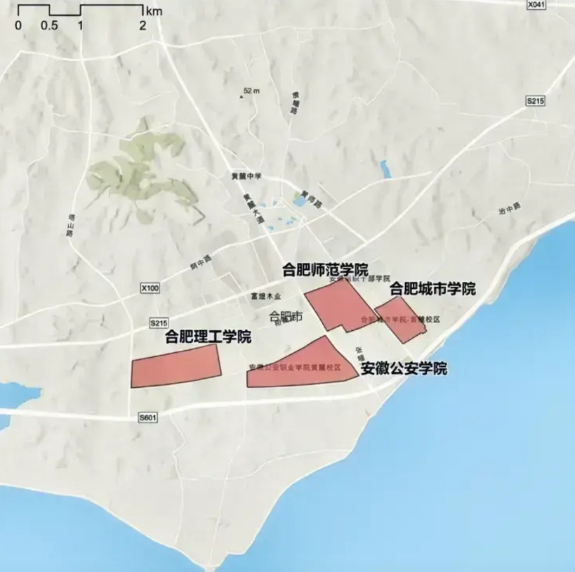 哪位高人规划的巢湖大学城！①巢湖大学城不在合肥市区，也不在巢湖市区，在合肥与巢湖