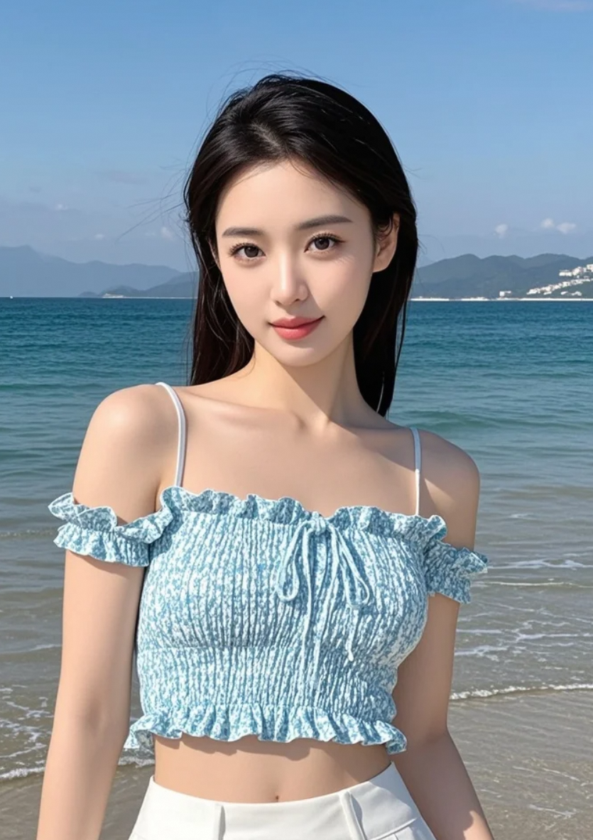 她不是在看海，她是在和整个宇宙对话