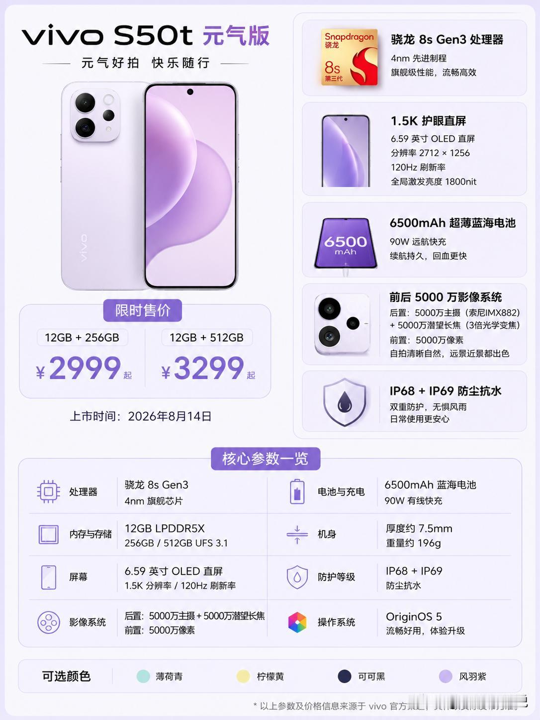 骁龙8sGen3+1.5K直屏，vivo这次把S系列卷到2999元了！就在
