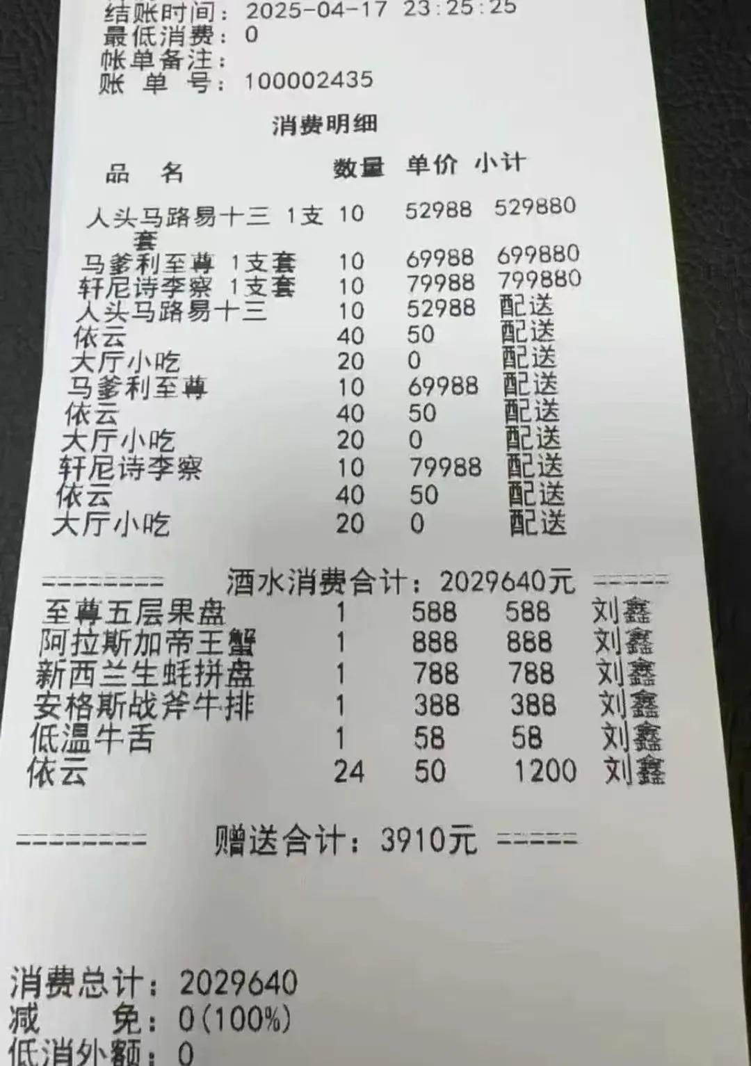 都说今年大环境不好，这人家一晚消费抵得上公司一年利润，这钱哪来的啊。