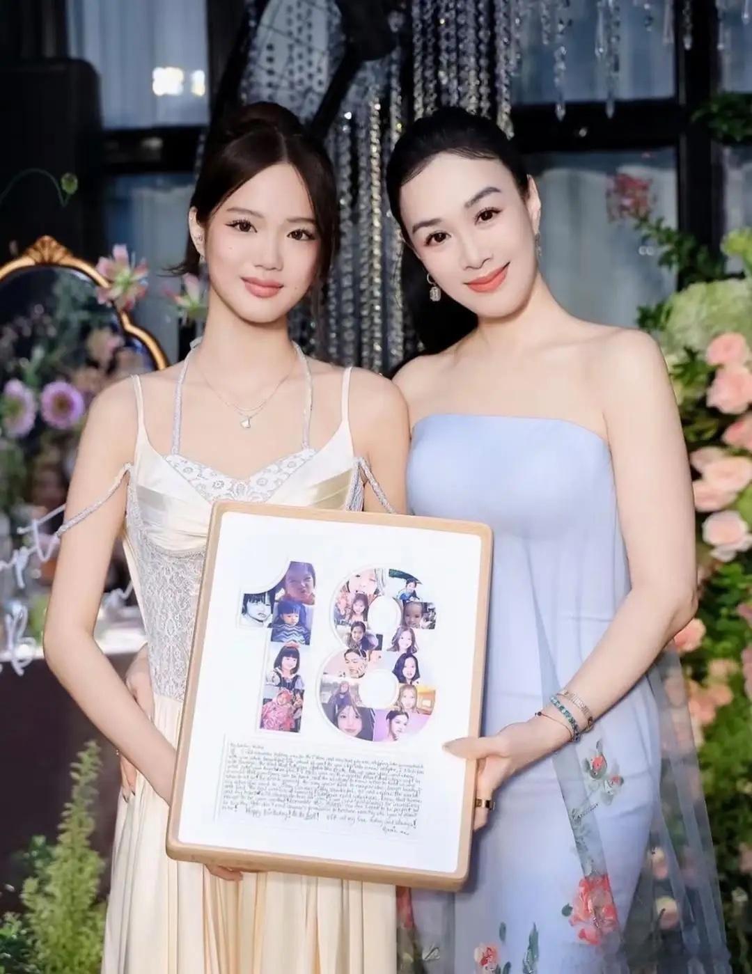 钟丽缇为二女儿庆祝18岁生日，她女儿成人礼特意定制了一个珠宝头冠，生日宴举办的隆