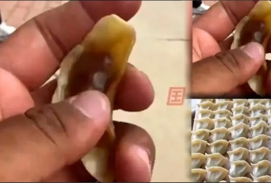 太不可思议了！6月9日山东德州一位老哥发现家里掉地上的饺子，风干后硬得像石头，随