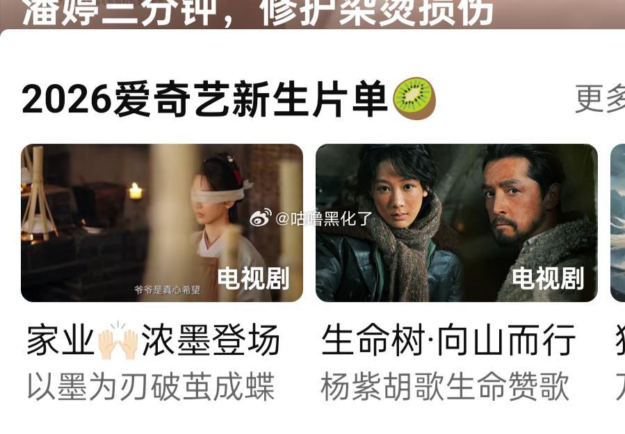 🥝一打开片单前两部全是杨紫的剧！排面就这样给力[点赞]爱奇艺片单​​​