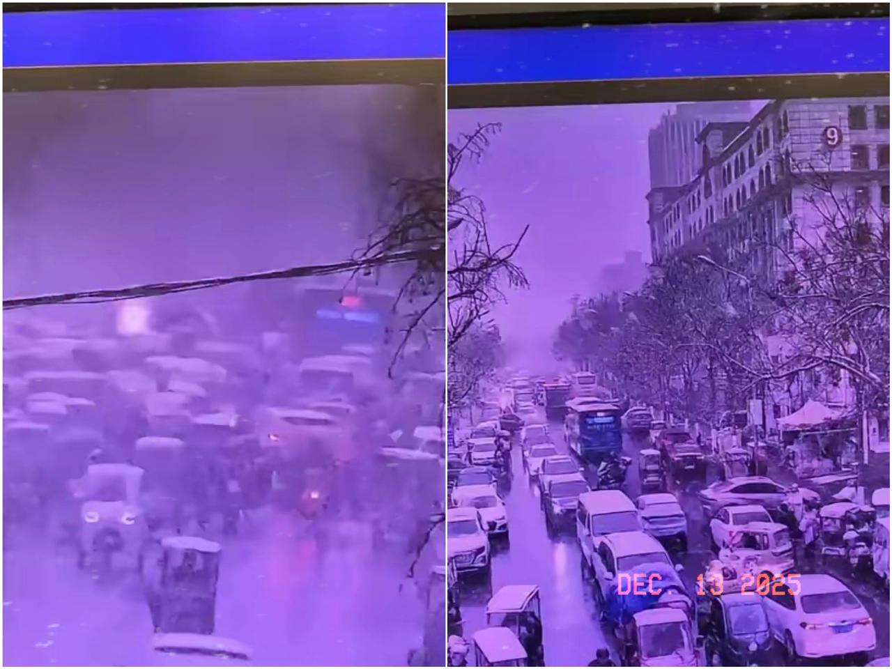 惊呆了！济南大雪，竟然出现这么大的场面。放学的时间点，直接堵成了一锅粥。