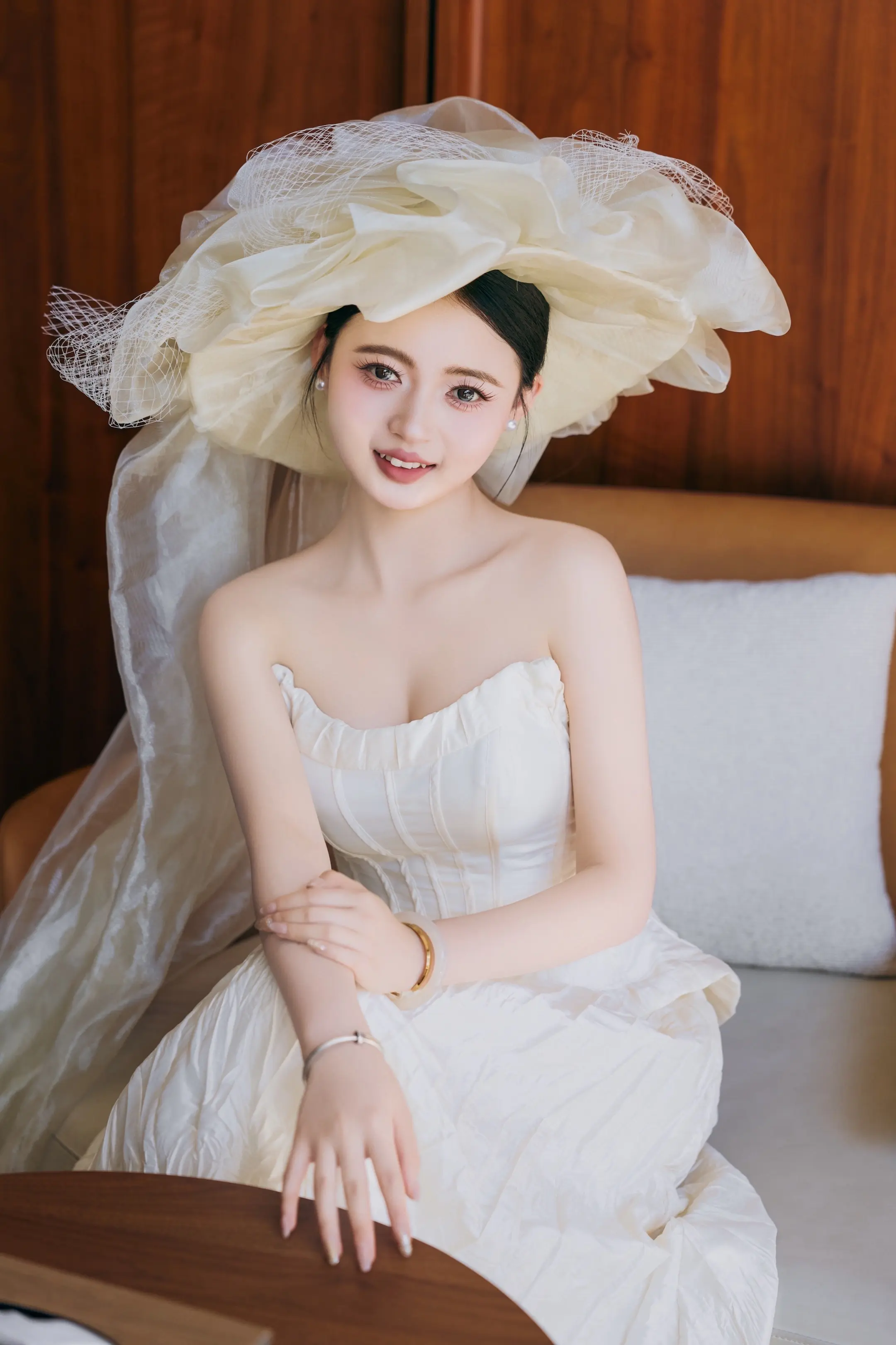 高定白纱造型 轻法式婚纱造型