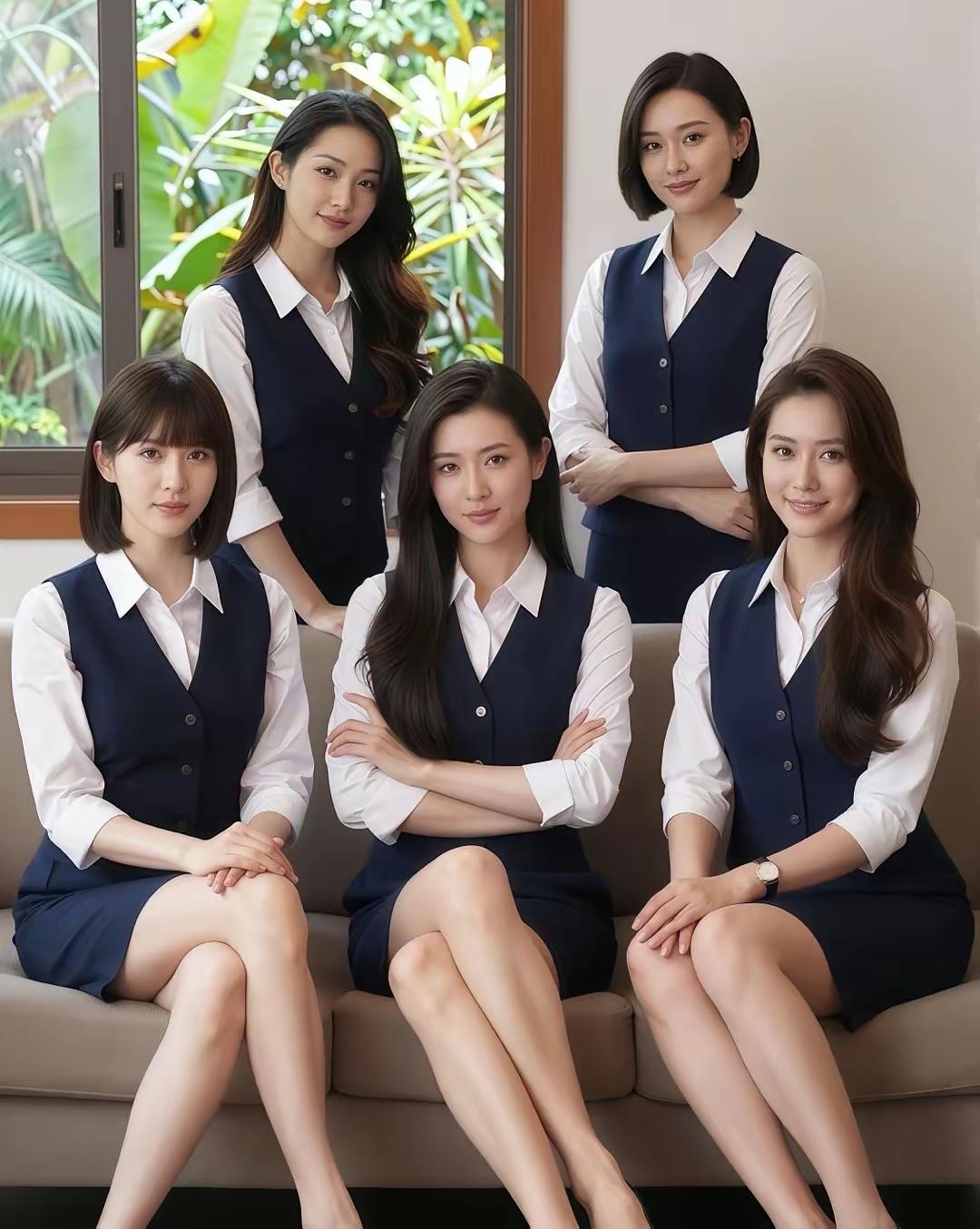 图中五位气质美女你最喜欢哪一个？大家畅所欲言[鼓掌]