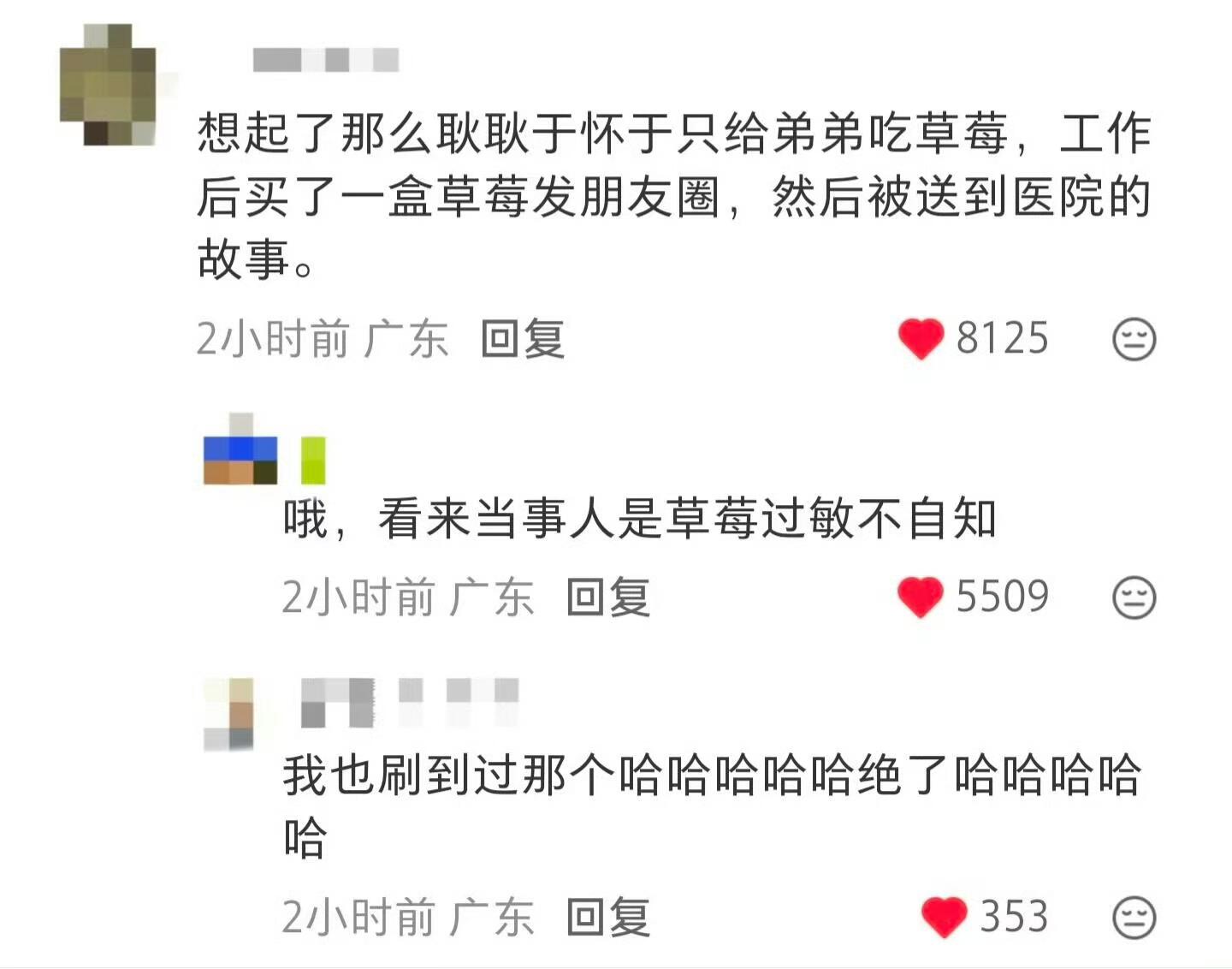 看来当事人是草莓过敏不自知