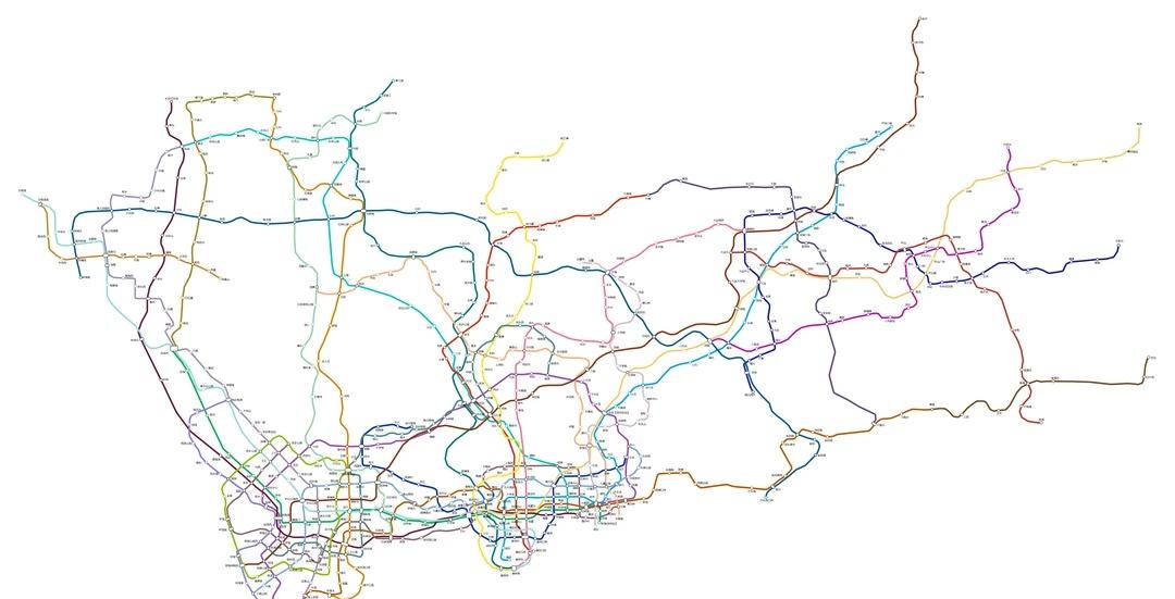 深圳地铁线路图2050+该线网依据深圳地铁线网规划图（2016~2035年）所