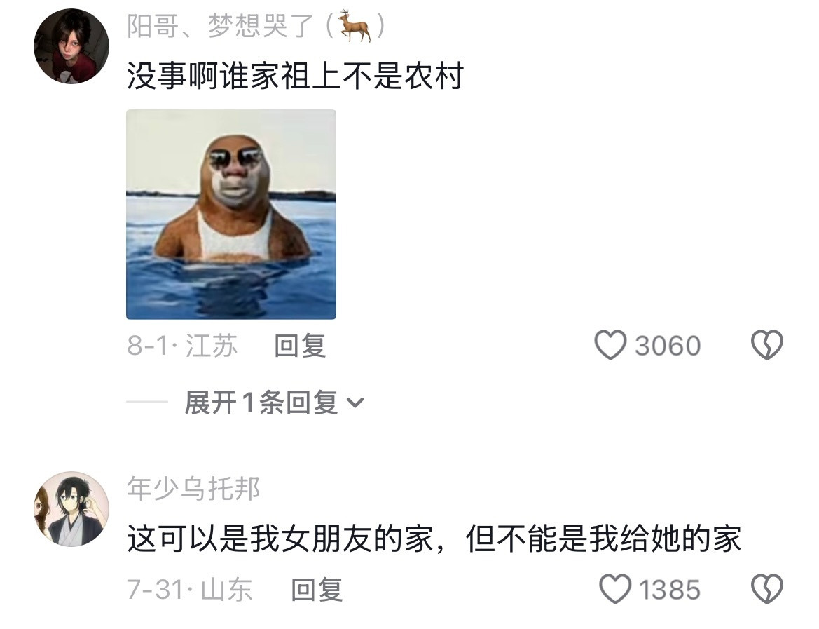 终于在互联网看到正常人的评论区了