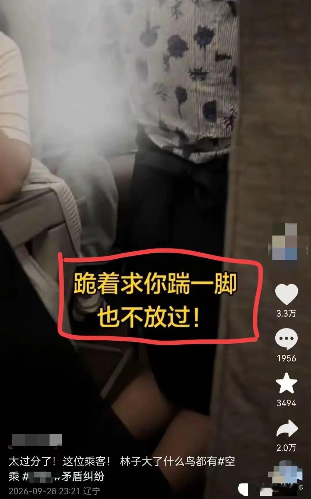 “下跪”的那个空姐，已经恢复正常工作，被碰到的那个乘客，飞机落地后，没有去医院看