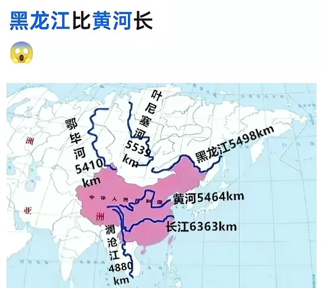 长度只是一方面，关键还要看水域面积、水流量和水利用率！黑龙江有
