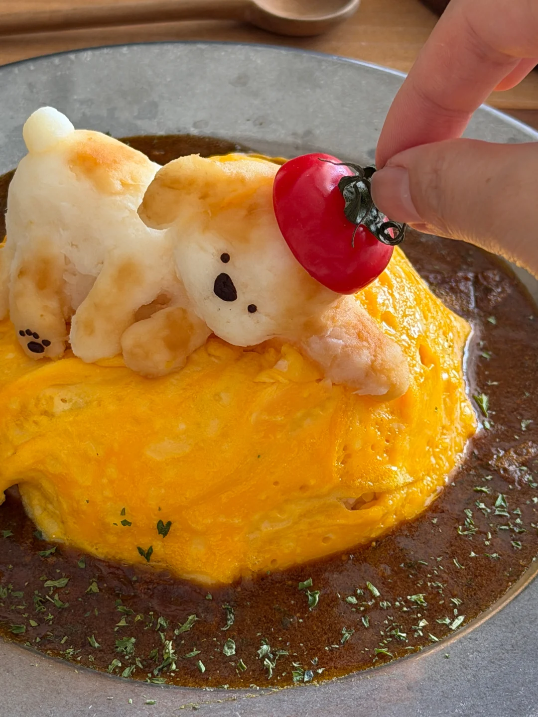 🍅土豆泥小狗咖喱旋风蛋包饭🍛