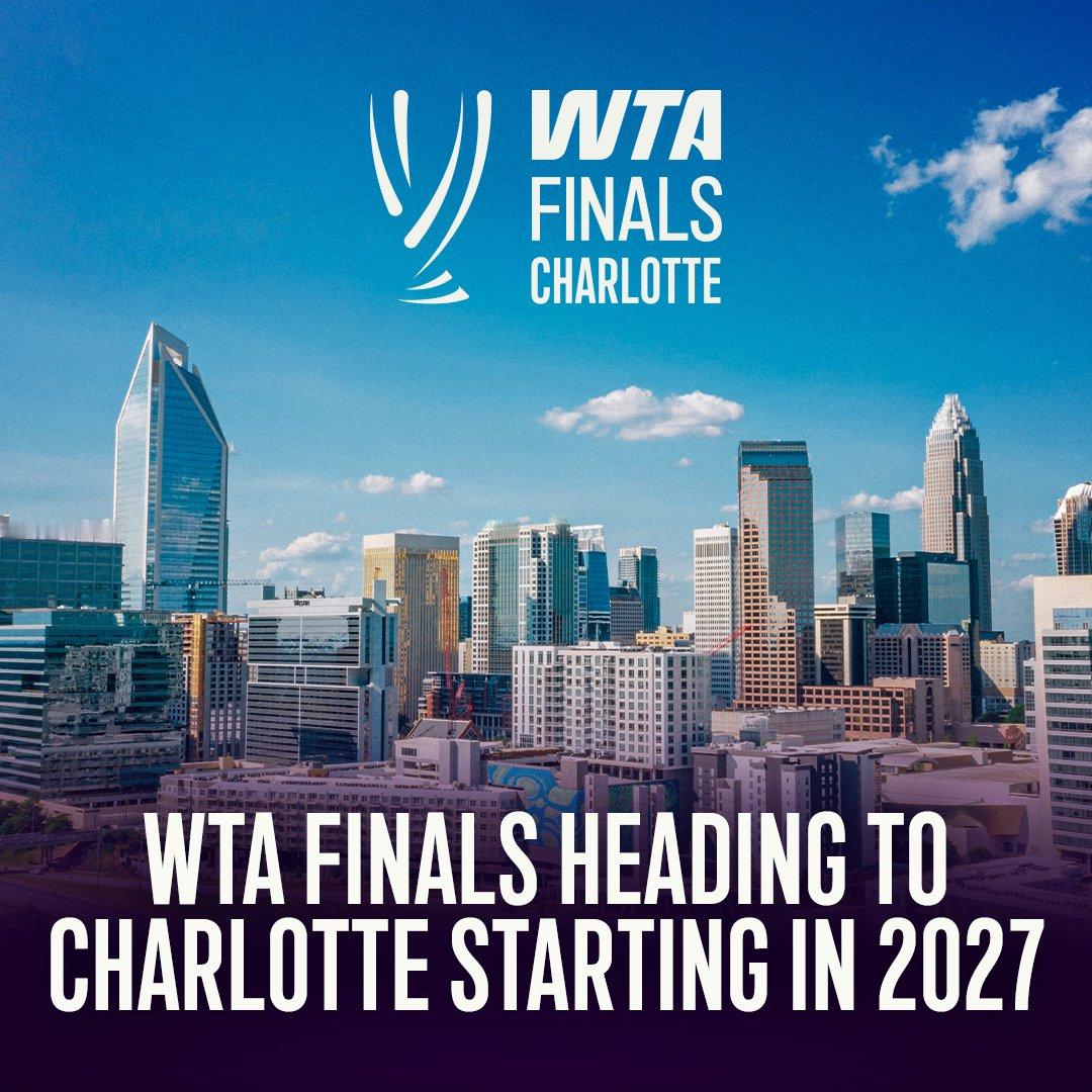 WTA年终总决赛从2027年开始在美国北卡罗来纳州夏洛特举办，为期三年。历届WT
