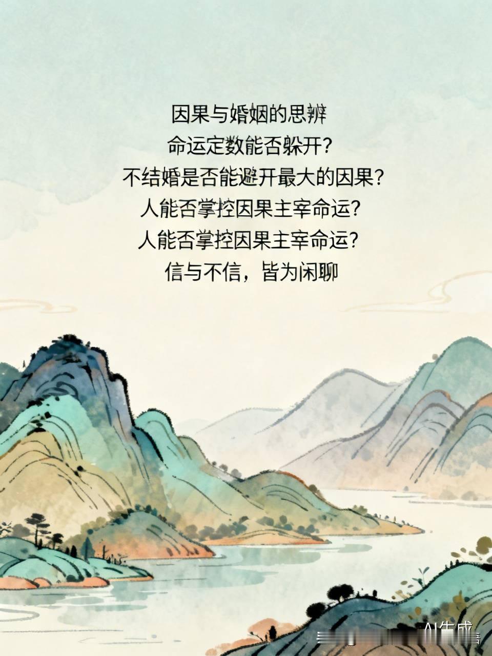 你说的对不对暂且不提，先问问你信不信因果报应？你拿人生最普遍的婚姻大事来赌因果