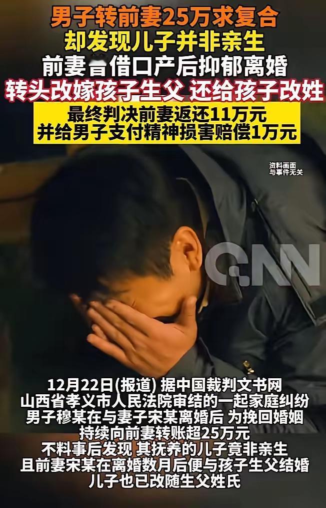 这事儿听得人心里跟堵了块石头似的。山西孝义一个叫穆某的男人，本来满心欢喜当上了爹