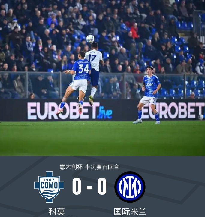 从国米0：0客场闷平科莫，来分析两位主帅各自心怀鬼胎？上半时的科莫对临时拼凑的