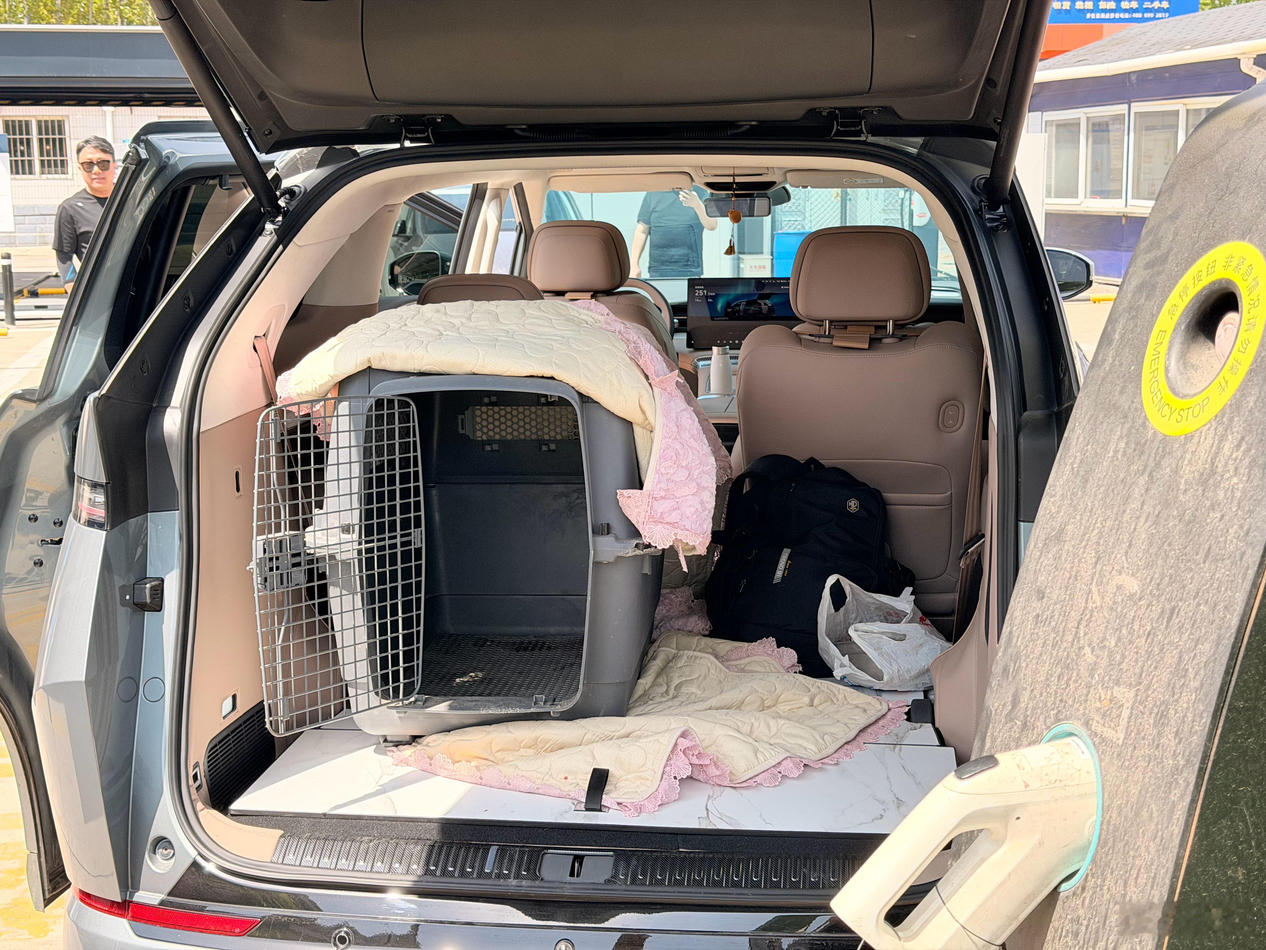 服务区上厕所捎带手充电时看到一辆遛狗捎带手充电的增程X9，跟我一个理念碎片化充电