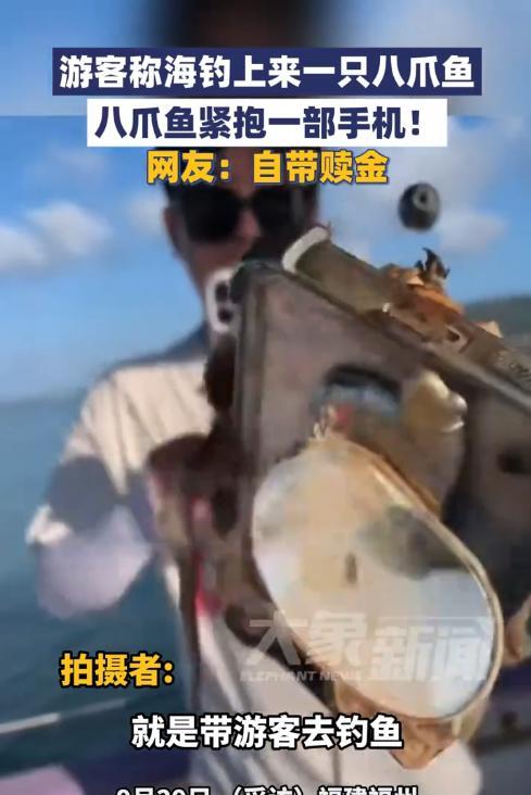 “赚翻了！”9月28日，福建福州，一男子出海钓鱼时，鱼竿突然变得沉重起来，他意识