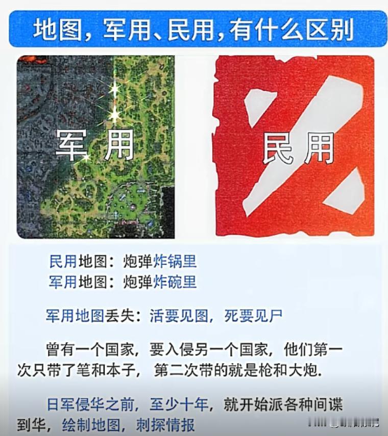 地图，军用、民用，有什么区别？侵华日军的地图，至少提前准备了五十年，很多当地人不