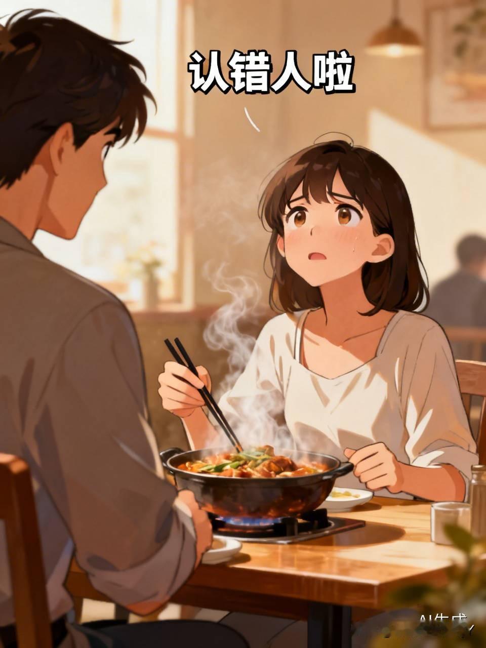 怪事天天有有一女子和男友在餐厅用餐，吃的那叫一个香甜呀，还顺手夹起男子碗里的菜