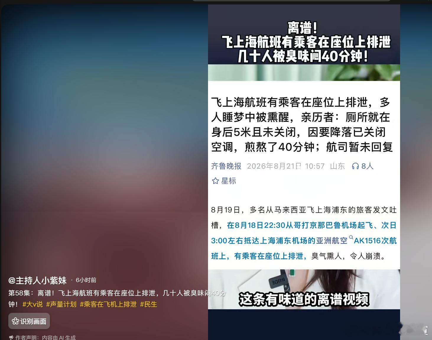 大概率是阿三！飞机座位上直接大便。