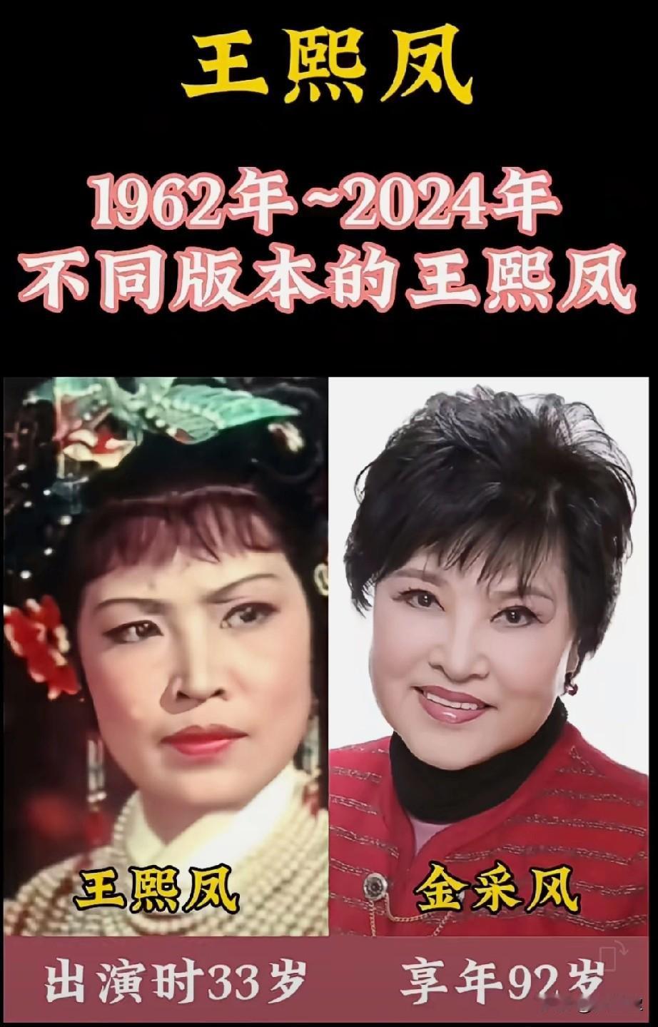从1962年~2024年不同版本的王熙凤，哪个版本最经典？